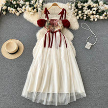 Load image into Gallery viewer, Retro Off Shoulder Embroidered Maxi Dress
