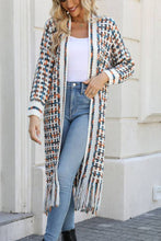 Load image into Gallery viewer, Color Block Fringed Long Cardigan Coat
