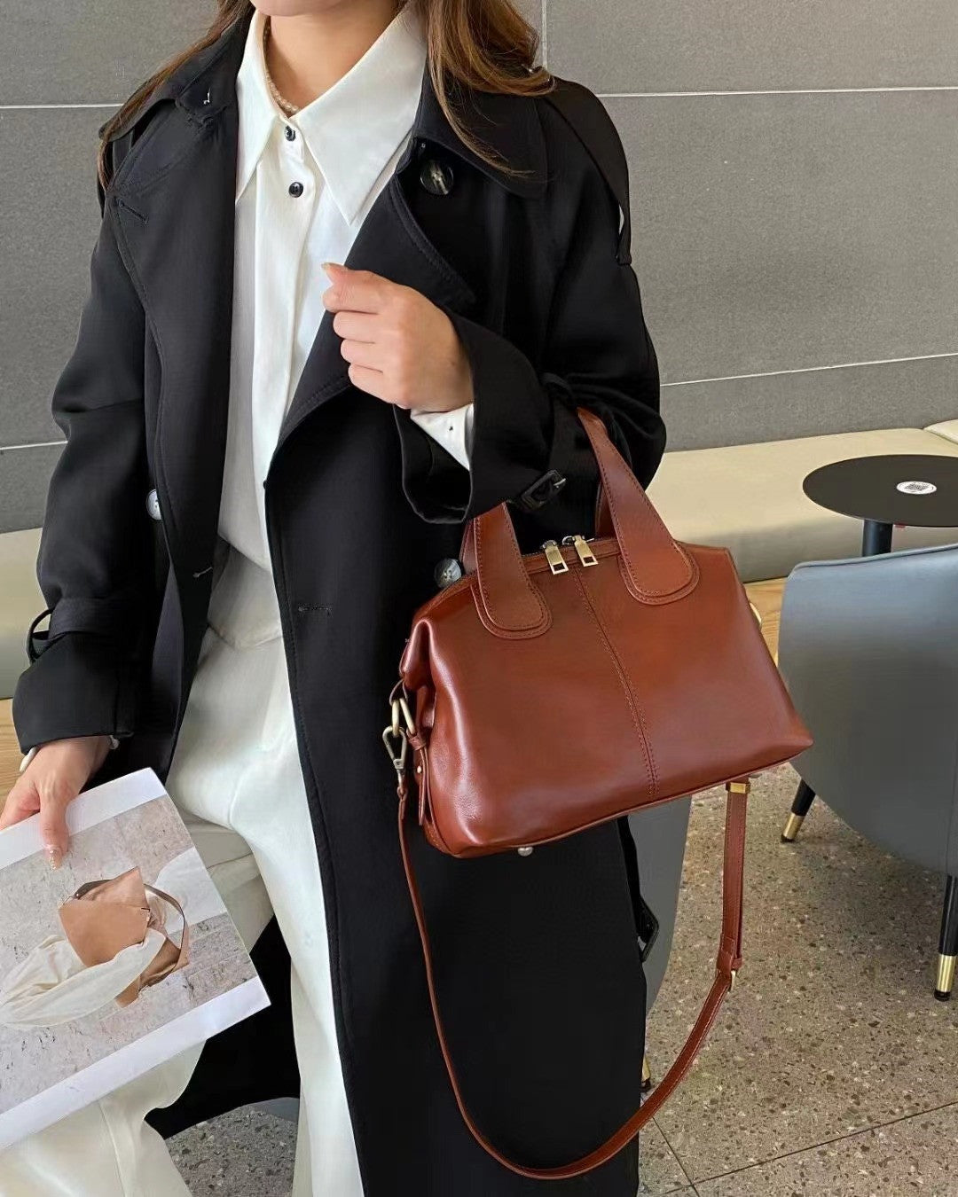 Timeless Full Grain Leather Everyday Carry Bag Handbag