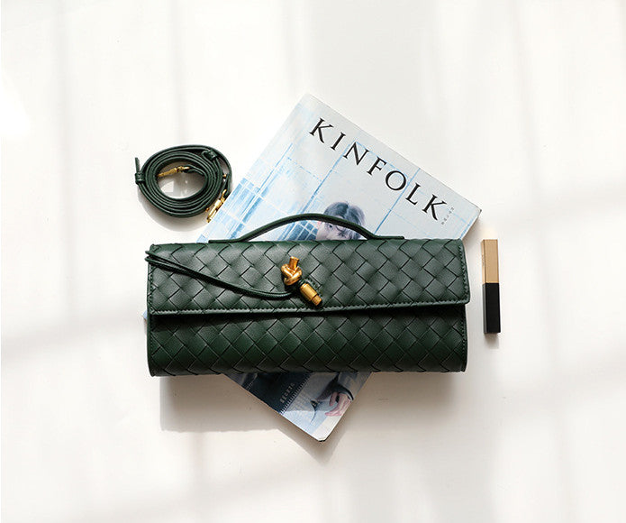 Woven Mini Clutch Evening Bag Handbag Shoulder Crossbody Bag