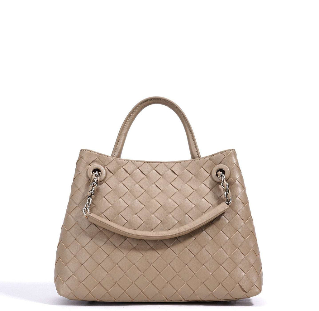 New Woven Leather Chain Basket Bag