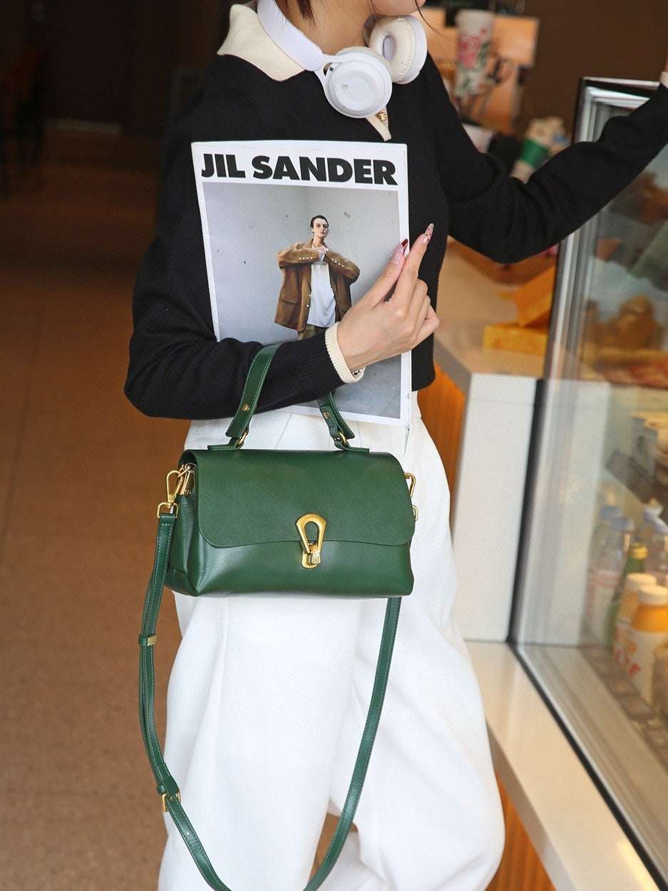 Vintage Vegetable Tanned Mini Leather Handbag Crossbody Bag