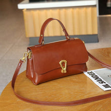 Load image into Gallery viewer, Vintage Vegetable Tanned Mini Leather Handbag Crossbody Bag
