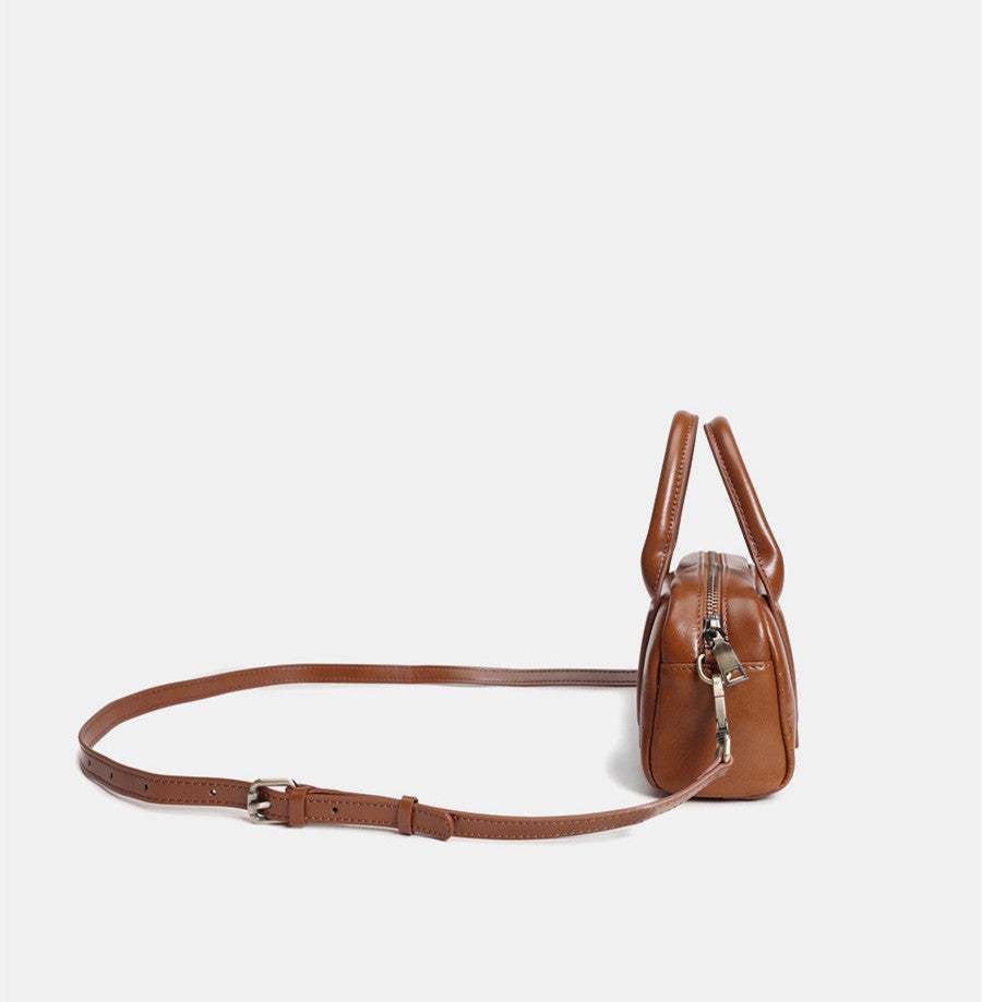 New Vegetable Tanned Mini Handbag Convertible Top Handle Bag Women's Messenger Bag