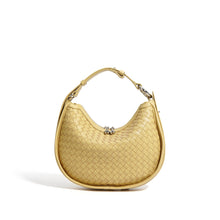 Load image into Gallery viewer, Classic Genuine Leather Bag Woven Crescent Handbag

