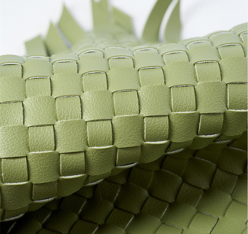 Classic Genuine Leather Bag Woven Crescent Handbag