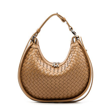 Load image into Gallery viewer, Classic Genuine Leather Bag Woven Crescent Handbag
