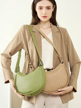 Load image into Gallery viewer, Classic Genuine Leather Bag Woven Crescent Handbag
