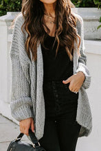 Load image into Gallery viewer, Simple Drop Shoulder Open Front Knit Oversized Sweater Cardigan
