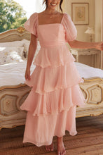 Load image into Gallery viewer, Classic Flounce Square Neck Tiered Midi Dress
