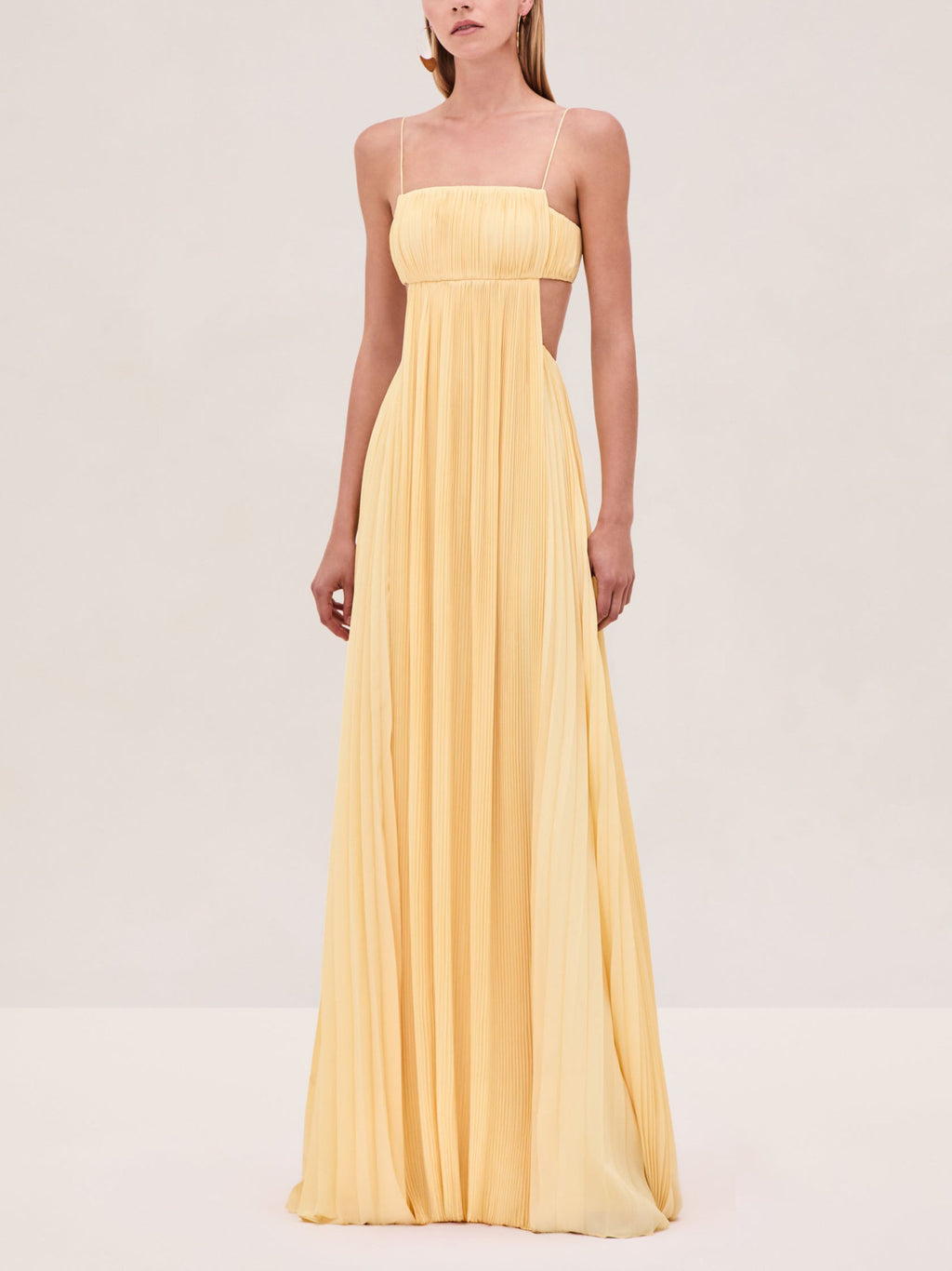 Chic Pleated Cutout Back Party Maxi Dress