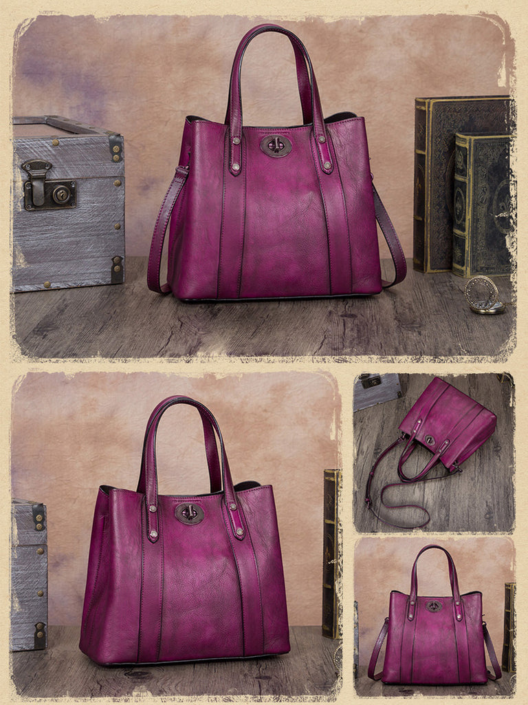 Vintage Handmade Shoulder Purse Leather Handbag