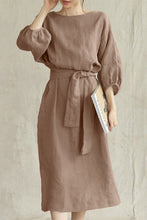 Load image into Gallery viewer, Casual Daily Roun Neck 3/4 Sleeves Midi Dress
