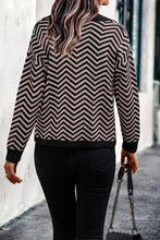 Load image into Gallery viewer, Long Sleeve V Neck Open Front Striped Knit Cardigan Sweaters
