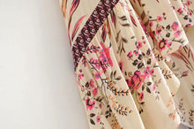 Load image into Gallery viewer, Boho Beige Floral Print High Low Dress
