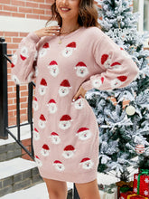Load image into Gallery viewer, Santa Claus Long Sleeve Crew Neck Pullover Knitted Tunic Christmas Sweater Dress
