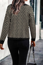 Load image into Gallery viewer, Long Sleeve V Neck Open Front Striped Knit Cardigan Sweaters
