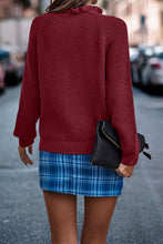 Load image into Gallery viewer, Button Down Crew Neck Ruffle Knit Pullover Sweater
