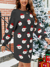 Load image into Gallery viewer, Santa Claus Long Sleeve Crew Neck Pullover Knitted Tunic Christmas Sweater Dress

