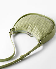 Load image into Gallery viewer, Classic Genuine Leather Bag Woven Crescent Handbag
