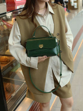 Load image into Gallery viewer, Classic Full Grain Leather Handbag  Flap Top Mini Crossbody Bag
