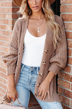 Load image into Gallery viewer, Khaki Solid Color Buttoned Down Casual Knitted Cardigan

