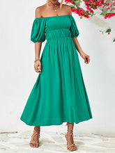 Load image into Gallery viewer, Loose Off-The-Shoulder Short Sleeves Midi Dress
