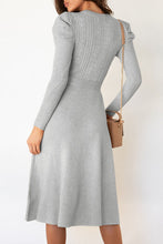 Load image into Gallery viewer, Casual Round Neck Tied Waist Long Sleeves Midi Sweater Dress
