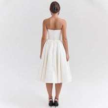 Load image into Gallery viewer, Elegant Strapless Sexy Sweetheart Neckline A-Line Fitted Waist Midi Dress
