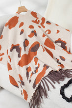 Load image into Gallery viewer, Leopard Print Tassel Hem Loose Knitted Shawl
