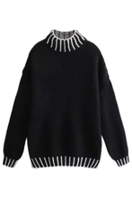 Load image into Gallery viewer, Loose and Slim Soft Long-sleeved Stitched Knit Sweater
