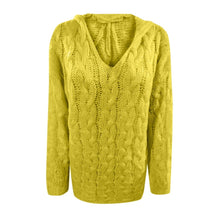 Load image into Gallery viewer, Baggy Casual Knitwear Tops Hooded Jumper Long Sleeve V Neck Loose Sweater
