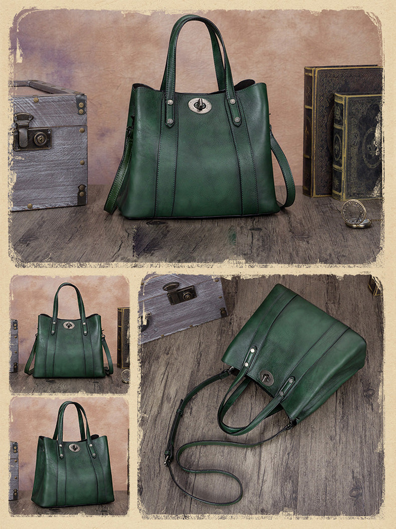 Vintage Handmade Shoulder Purse Leather Handbag