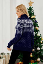 Load image into Gallery viewer, Christmas Snowflake Fair Isle Turtleneck Sweater
