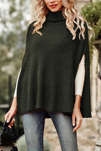 Load image into Gallery viewer, Turtleneck Poncho Chunky Knit Cape Wrap Sweater
