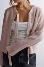 Load image into Gallery viewer, Loose Long Sleeve Lace-up Knitted Cardigan
