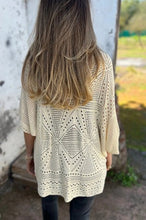 Load image into Gallery viewer, Simple Hollow Knitted Half Sleeve Loose Cardigan
