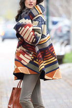 Load image into Gallery viewer, Vintage Long Sleeve Hooded Printed Coat
