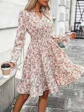 Load image into Gallery viewer, Floral Long Sleeves V-Neck Midi Dress
