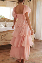 Load image into Gallery viewer, Classic Flounce Square Neck Tiered Midi Dress
