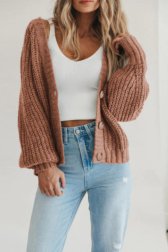 Casual Open Front Button Down knit Fall Sweater Cardigan
