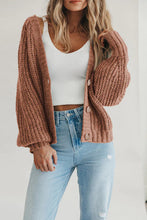 Load image into Gallery viewer, Casual Open Front Button Down knit Fall Sweater Cardigan
