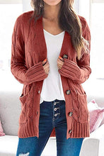 Load image into Gallery viewer, Casual Knitted Solid Color Button Down Chunky Outwear Cardigan
