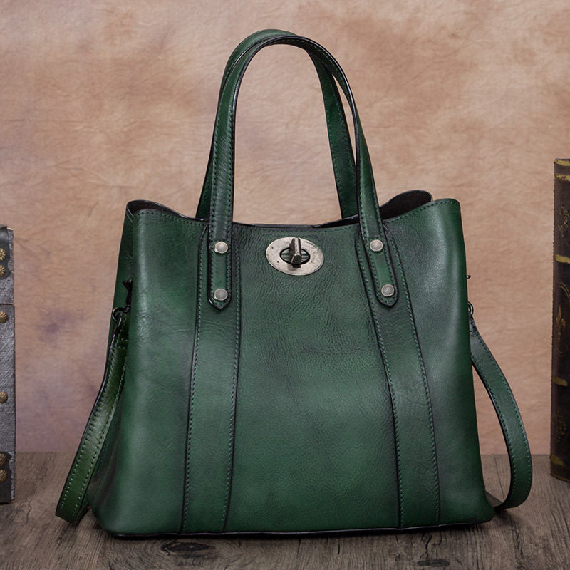 Vintage Handmade Shoulder Purse Leather Handbag
