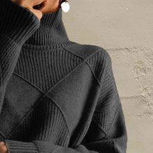 Load image into Gallery viewer, Geometric Turtleneck Long Sleeve Sweater
