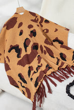Load image into Gallery viewer, Leopard Print Tassel Hem Loose Knitted Shawl
