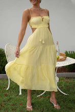 Load image into Gallery viewer, Sexy Spaghetti Straps Cut Out Tiered Midi Dress
