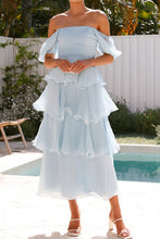 Load image into Gallery viewer, Classic Flounce Square Neck Tiered Midi Dress
