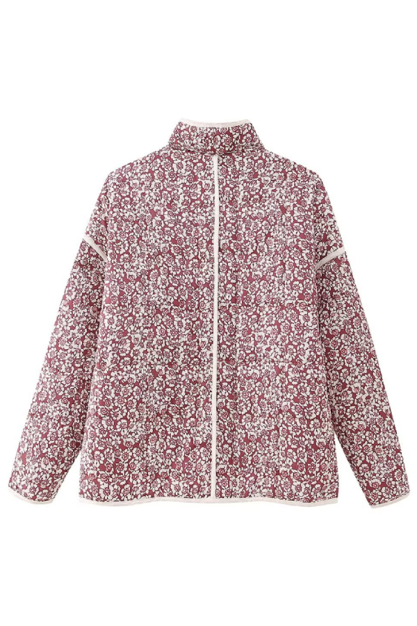 Floral Print Thin Pocket Cardigan Jacket