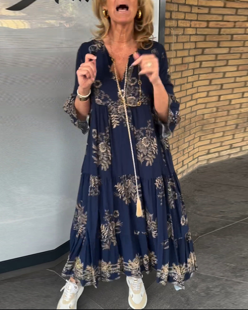 Print Loose Midi Dress